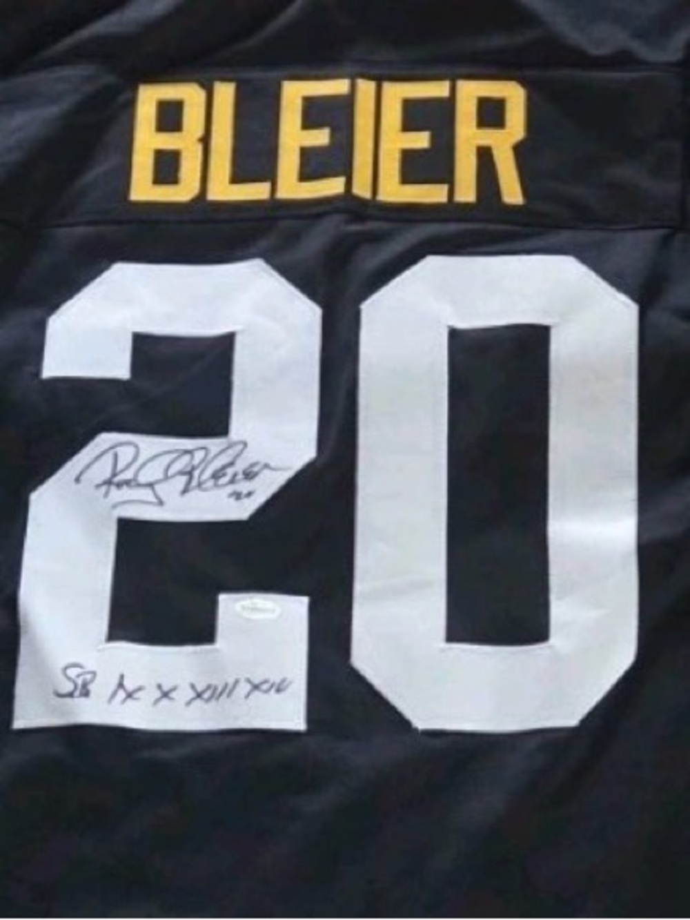 Autographed Rocky Bleier 3/4 sleeve Jersey size XL